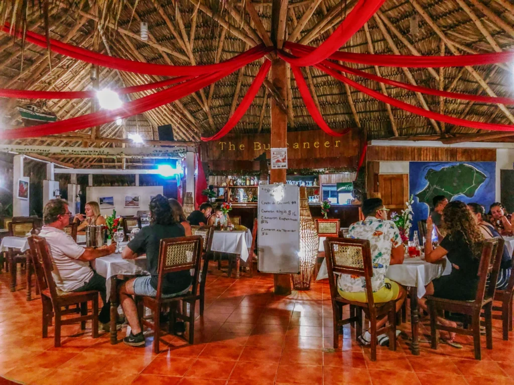 Fresh lobster dinner at Corn Island Hotel restaurant